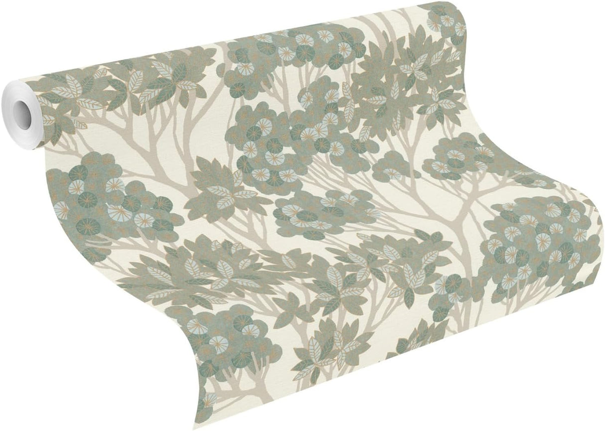 Stickley Green by Rasch Tree Wallpaper- Brewster Home Fashions RH580006