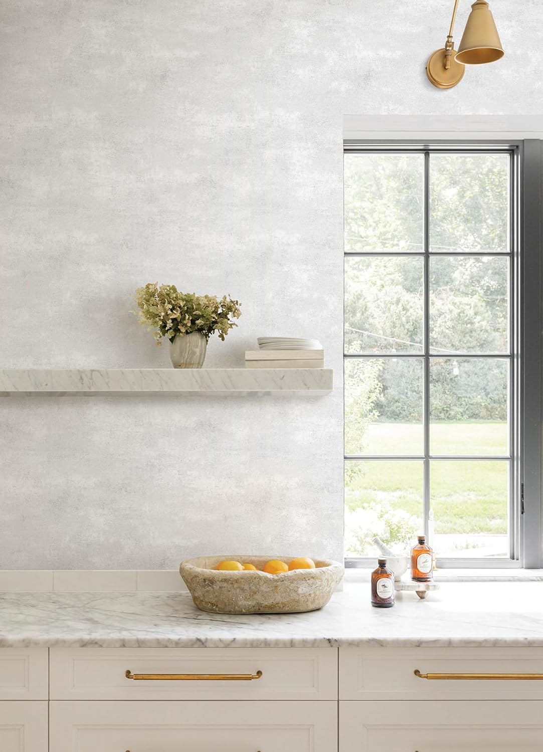 Al Fresco Champagne by Advantage Plaster Wallpaper- Brewster Home Fashions 4168-17701
