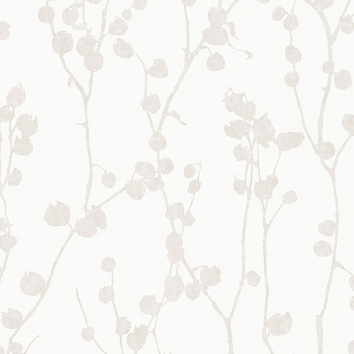 Disa Bone wallpaper by Boråstapeter for Schumacher, featuring delicate twigs and buds in a minimalist Scandinavian style.