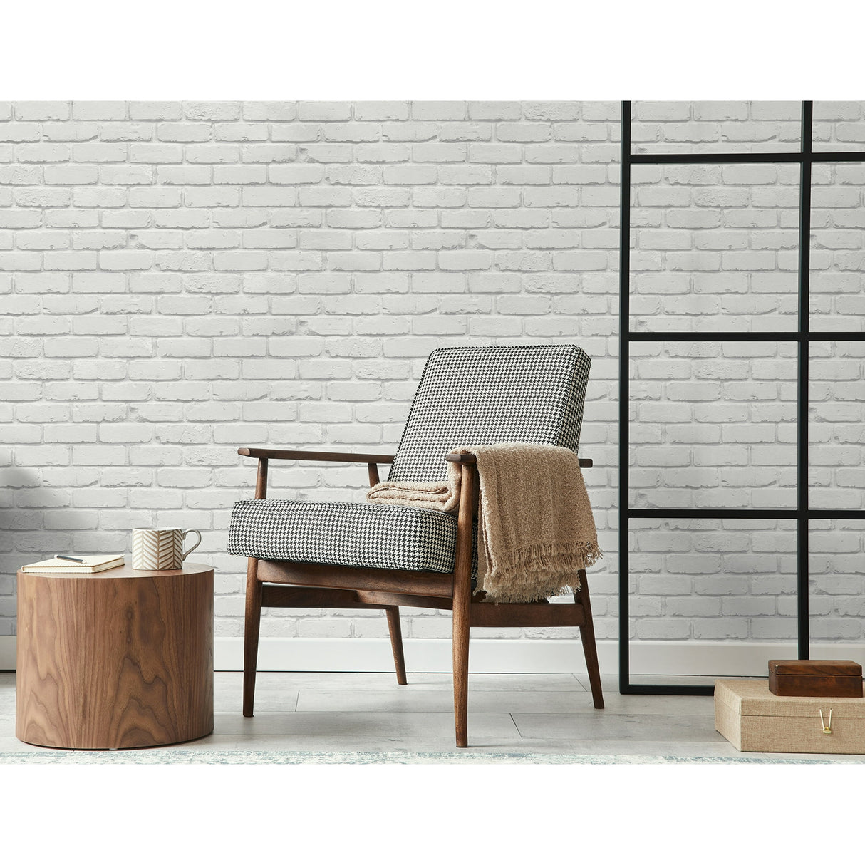 Alpin White by Fine Decor Painted Brick Wallpaper – Brewster Home Fashions FD43600