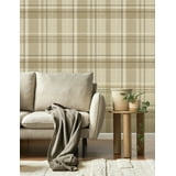 Harris Light Brown by Fine Decor Plaid Chevron Wallpaper – Brewster Home Fashions M1868