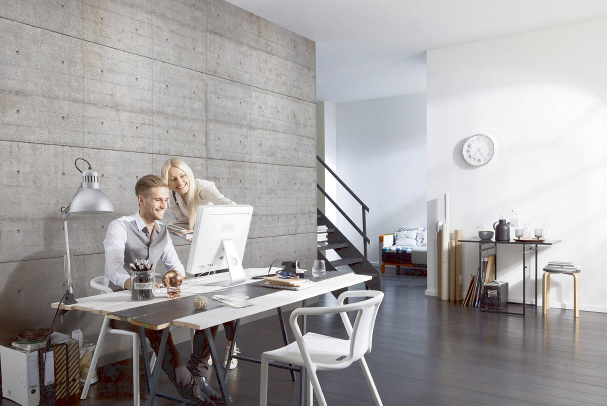 Concrete Blocks Grey Wall Mural with Faux Concrete Panel Effect - Komar 8-938