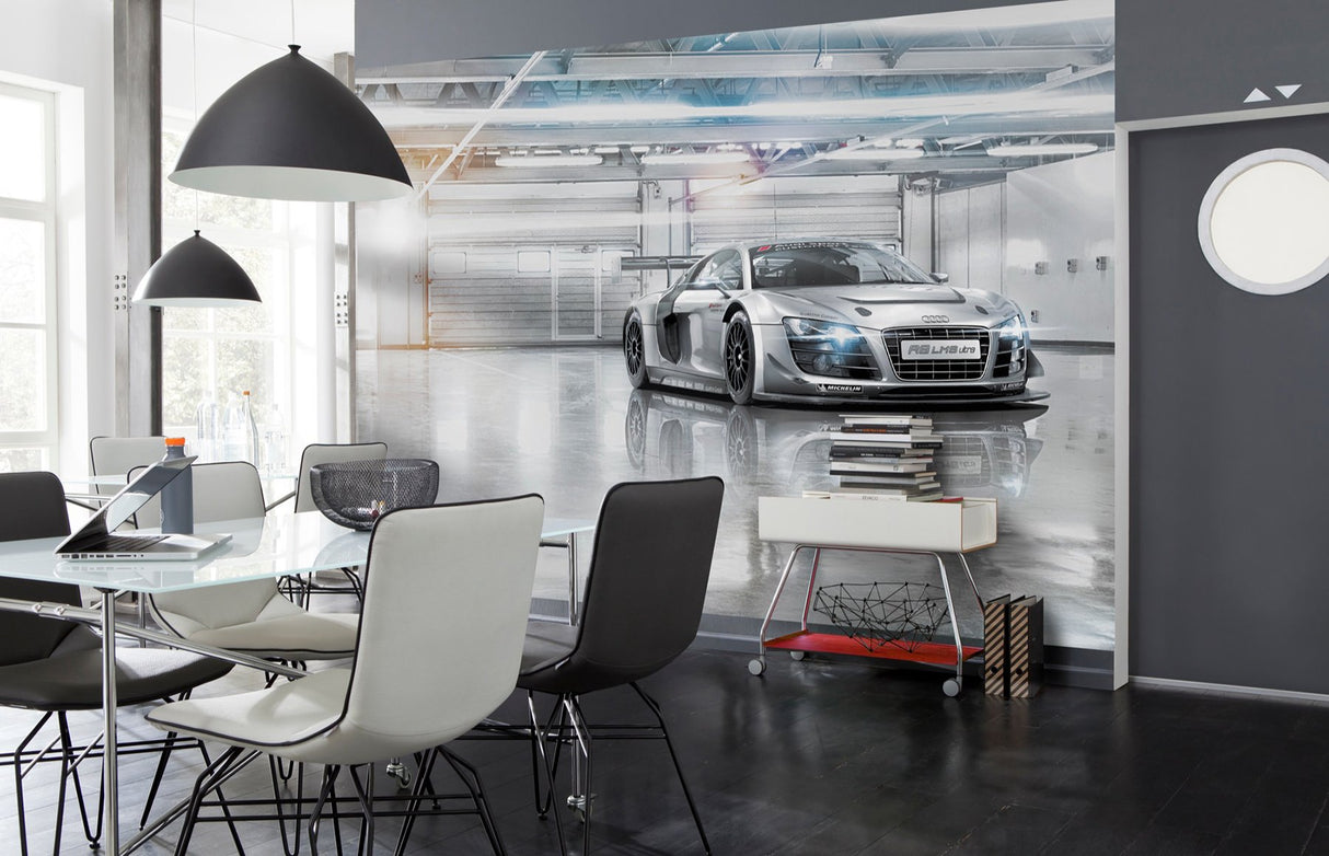 Audi R8 Le Mans Black & White Graphics Wall Mural - Komar 8-957