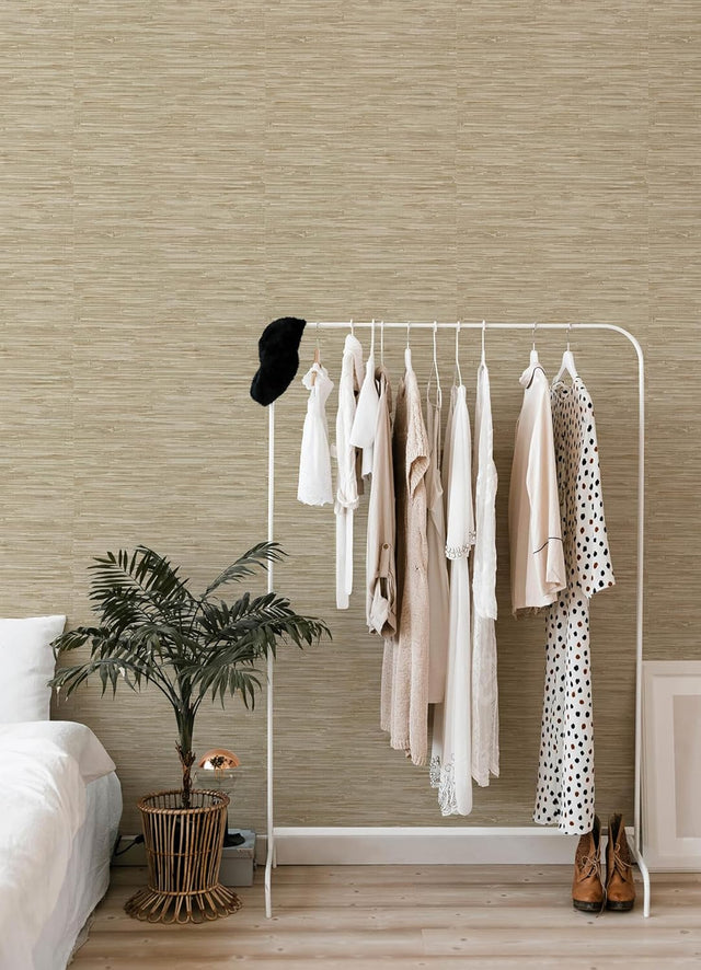 Exhale Light Brown by A-Street Prints Woven Faux Grasscloth Wallpaper – A-Street Prints 4147-27259