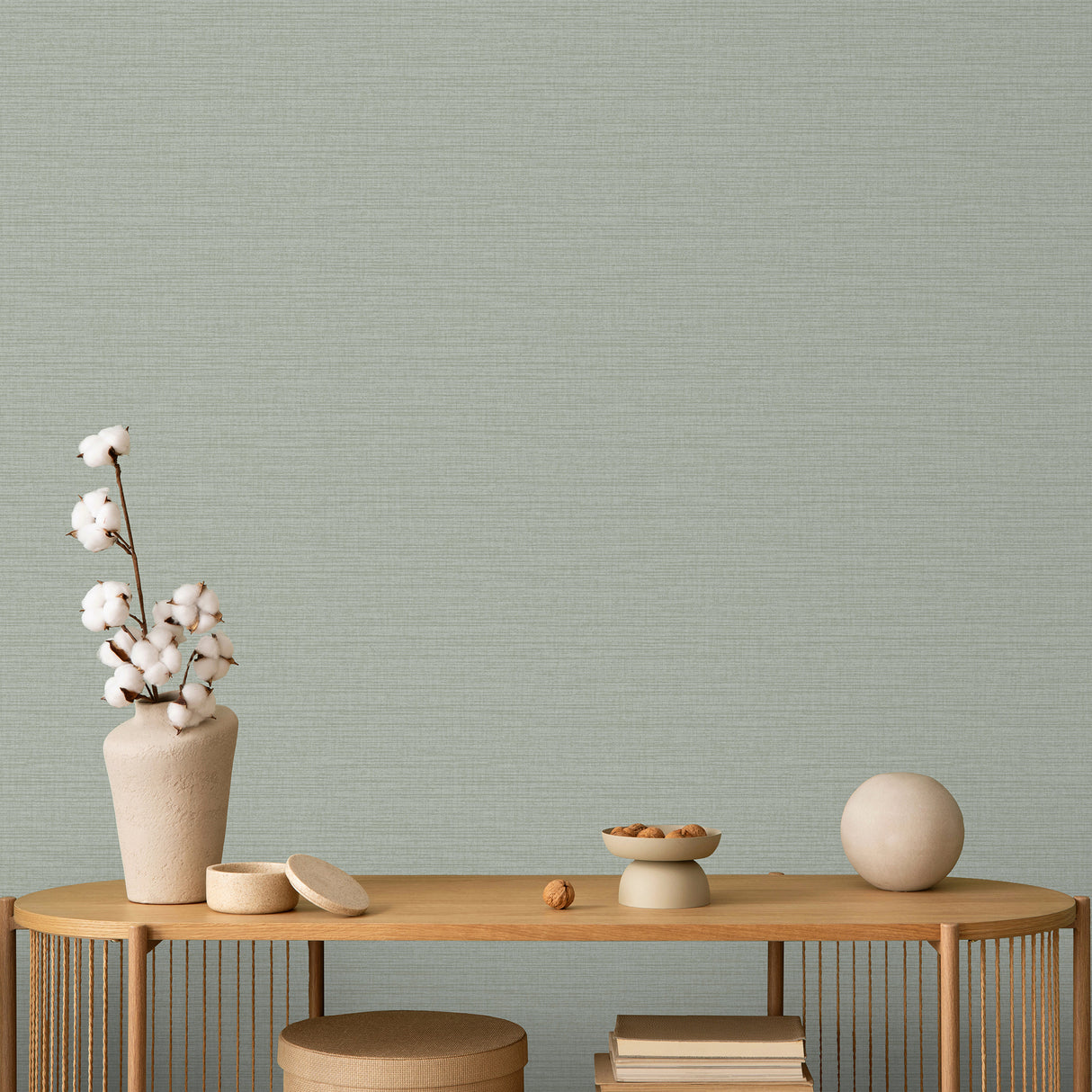 Horizontal Stria Texture Sage by Non-Woven Unpasted Wallpaper – Veer Decor 8195-AA3