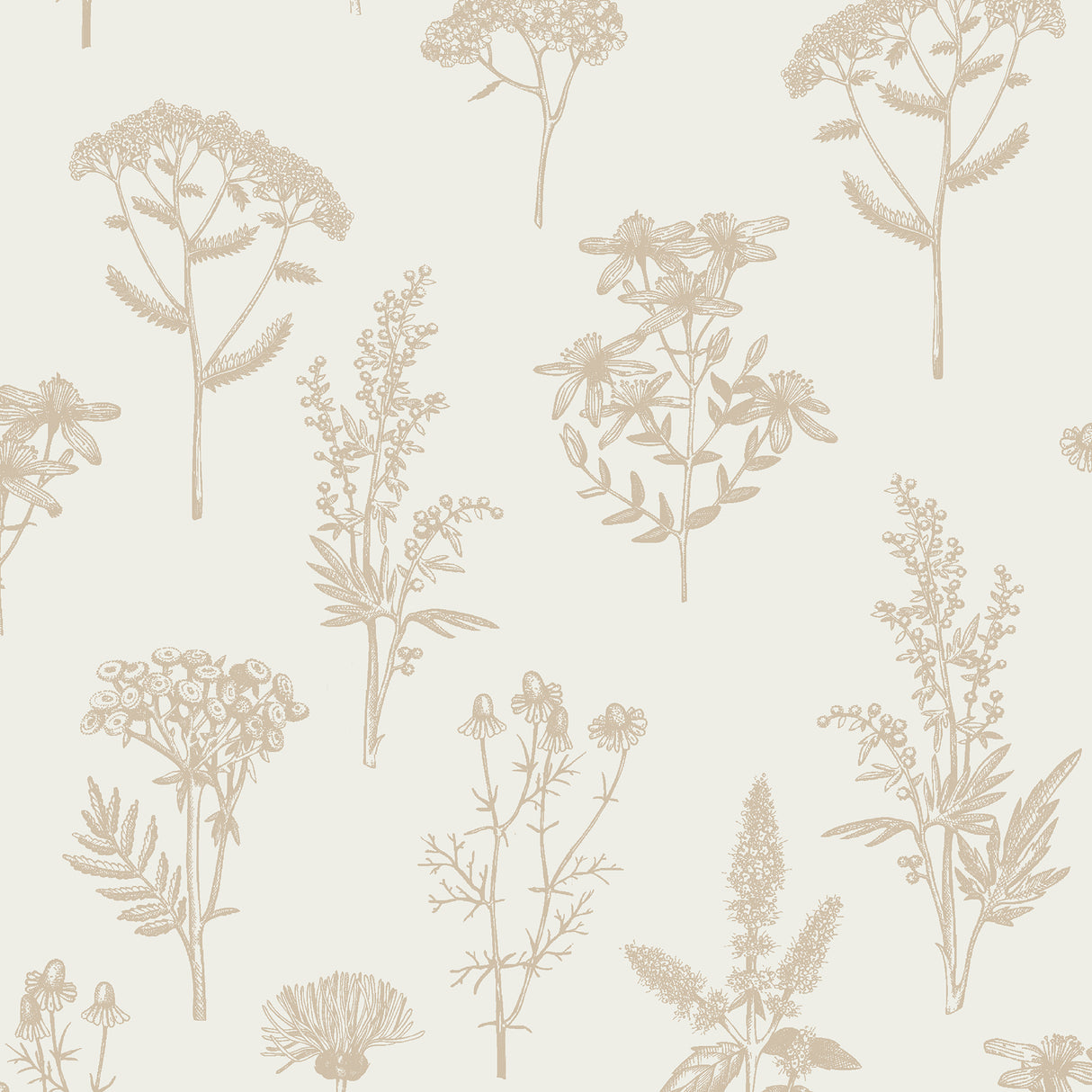 Luminous Botanical Sketch Gold Metallic Wallpaper botanical metallic floral pattern roll