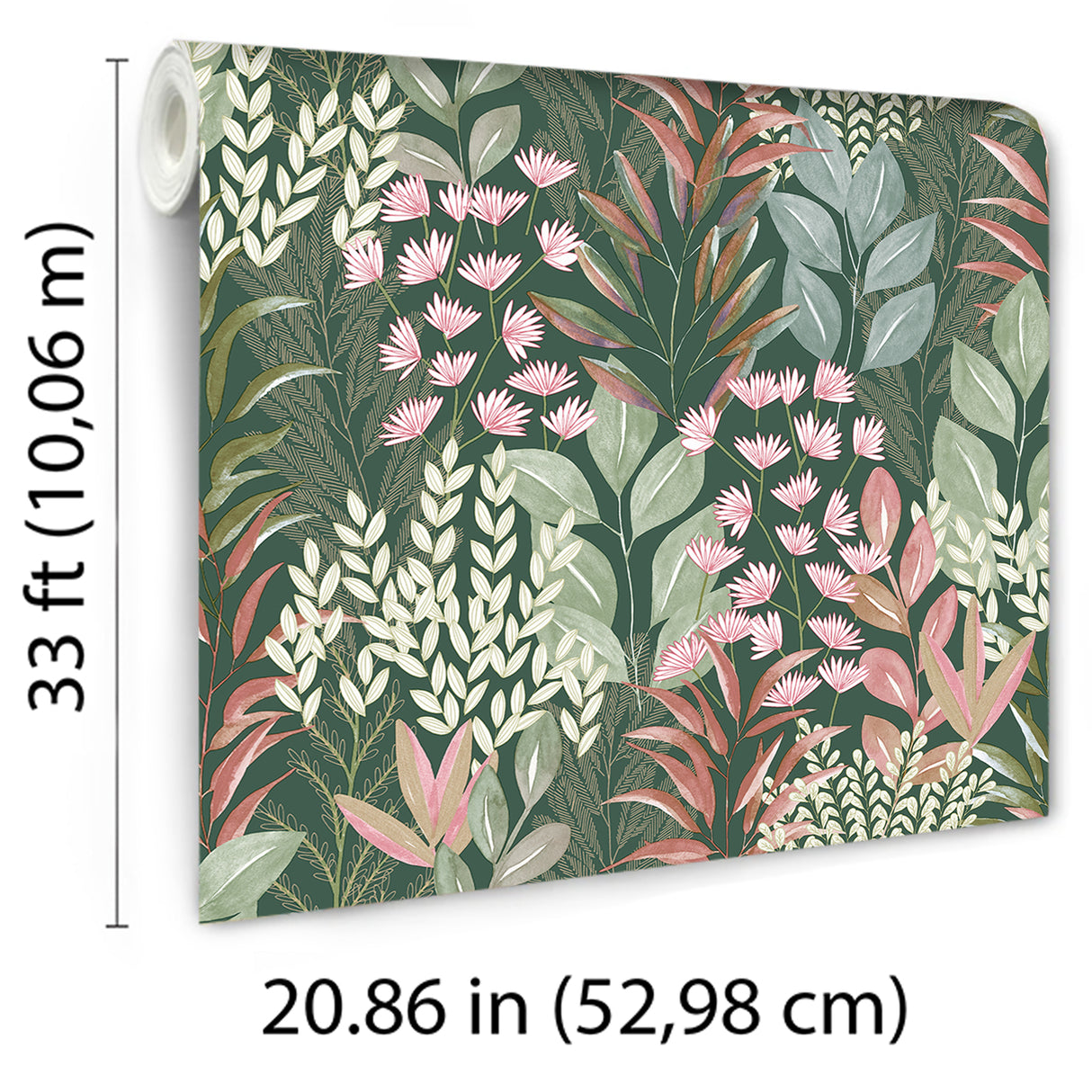 Serene Meadow Green Ground by Veer Decor Floral Wallpaper – Veer Decor 8195-AD3