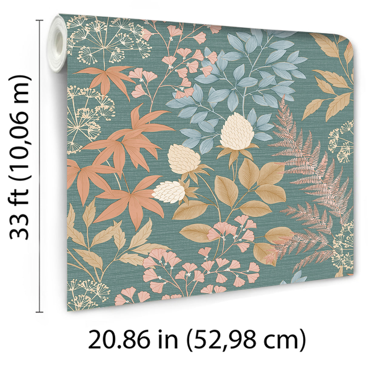 Gilded Bloom Green Ground by Veer Decor Floral Wallpaper – Veer Decor 8195-AE2