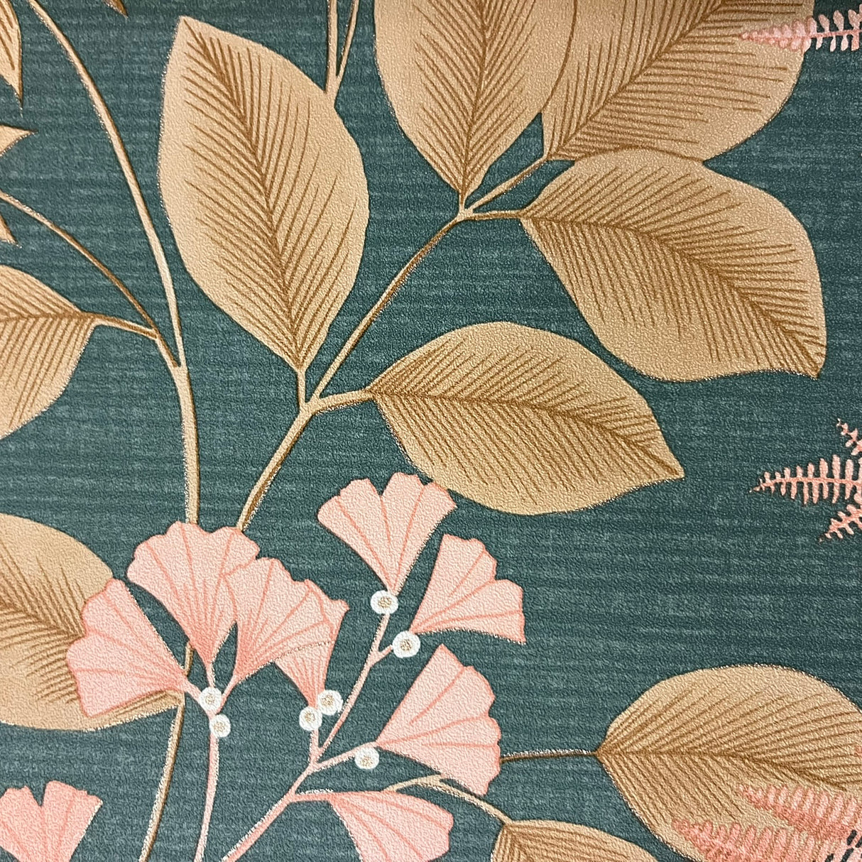 Gilded Bloom Green Ground by Veer Decor Floral Wallpaper – Veer Decor 8195-AE2