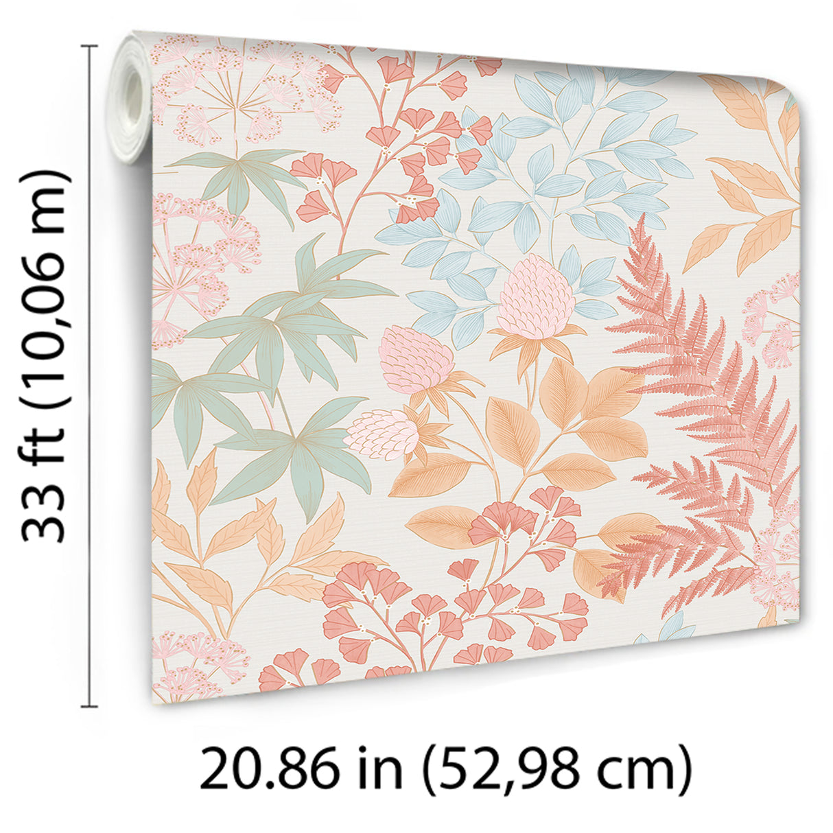 Gilded Bloom Red on White Ground by — Floral Wallpaper – Veer Decor 8195-AE4