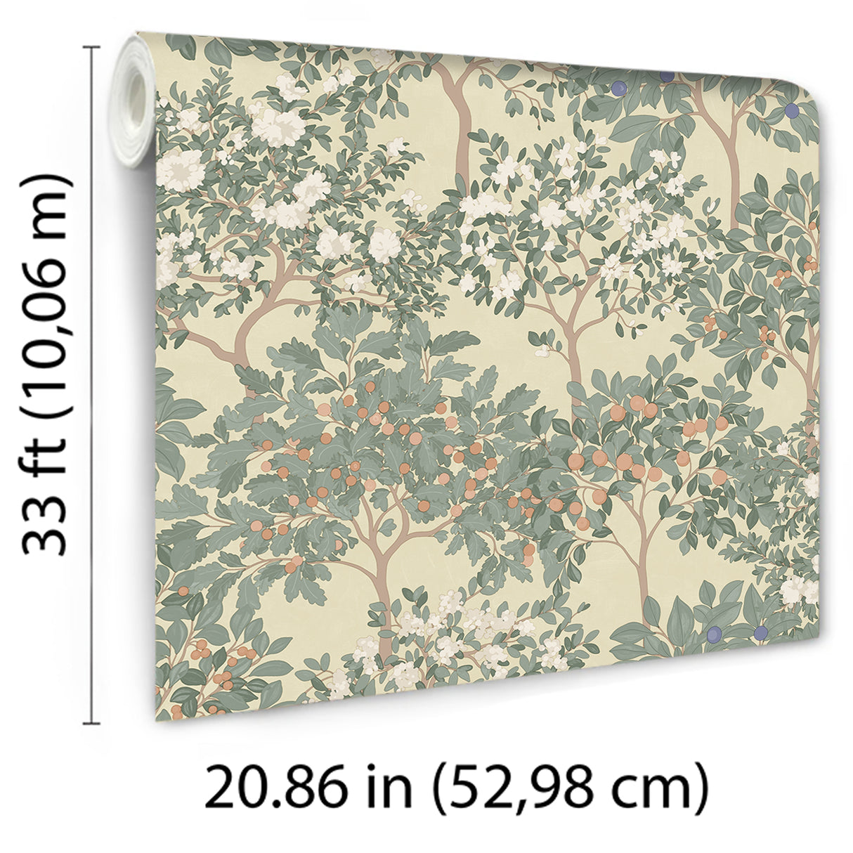 Arbor Serenade Green on Yellow Ground by Wallpaper – Veer Decor 8195-AF2