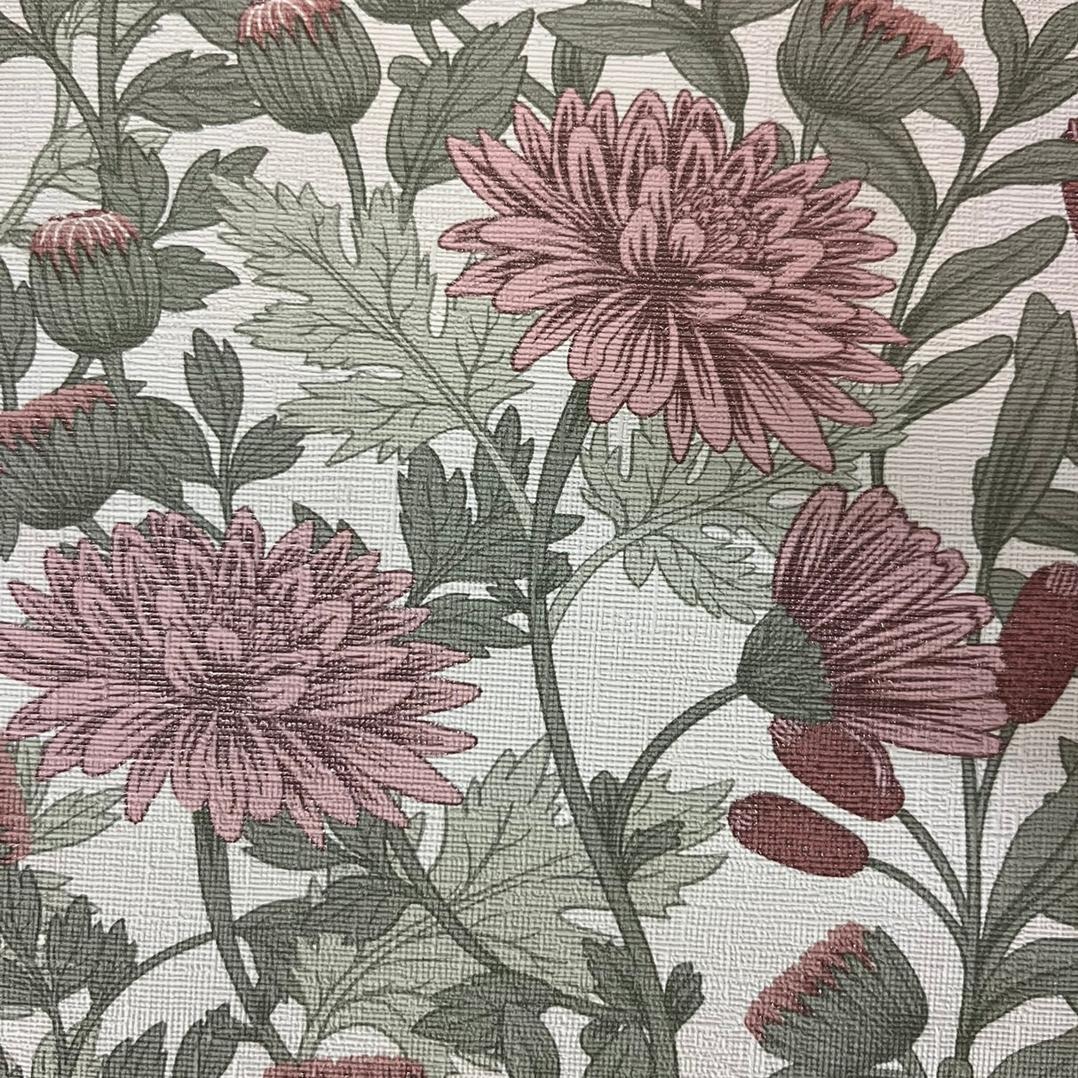 Floral Sonata Pink and Green by Veer Decor Floral Wallpaper – Veer Decor 8195-AH2