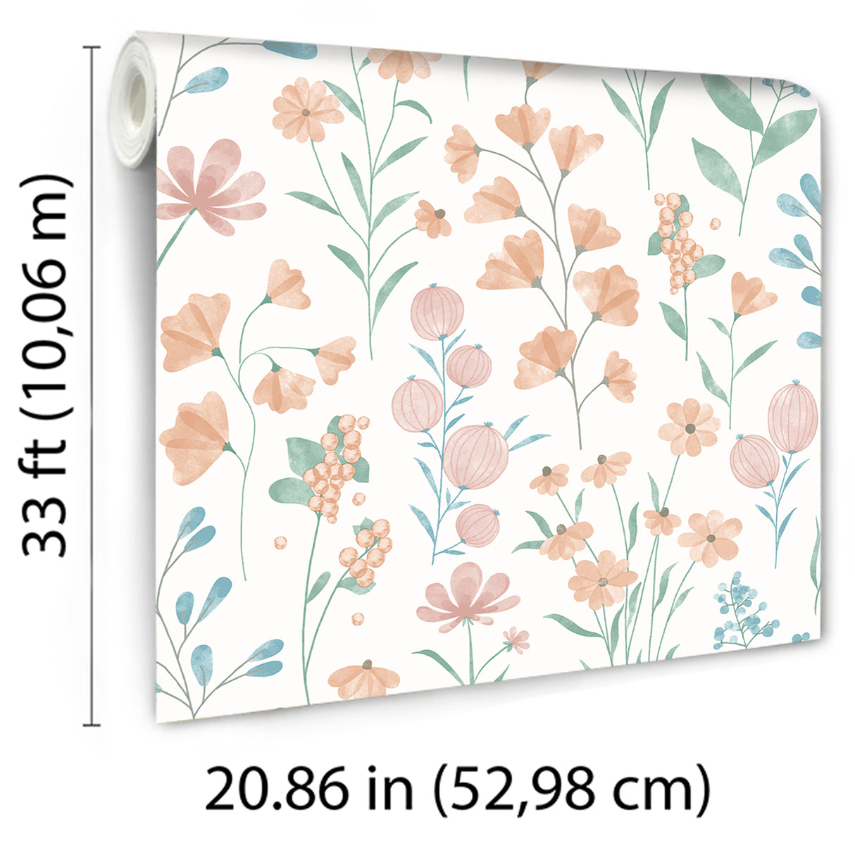 Floral Candy Orange by Veer Decor Botanical Wallpaper – Veer Decor 8195-AI1