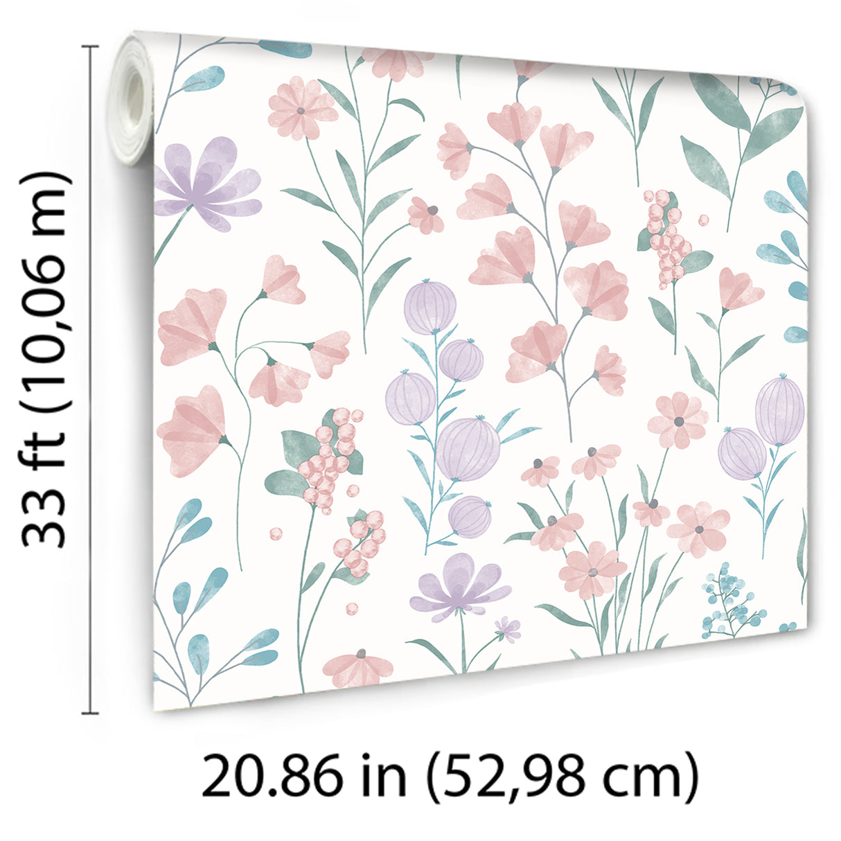 Floral Candy Pink and Violet by Veer Decor Non-Woven Unpasted Wallpaper – Veer Decor 8195-AI2
