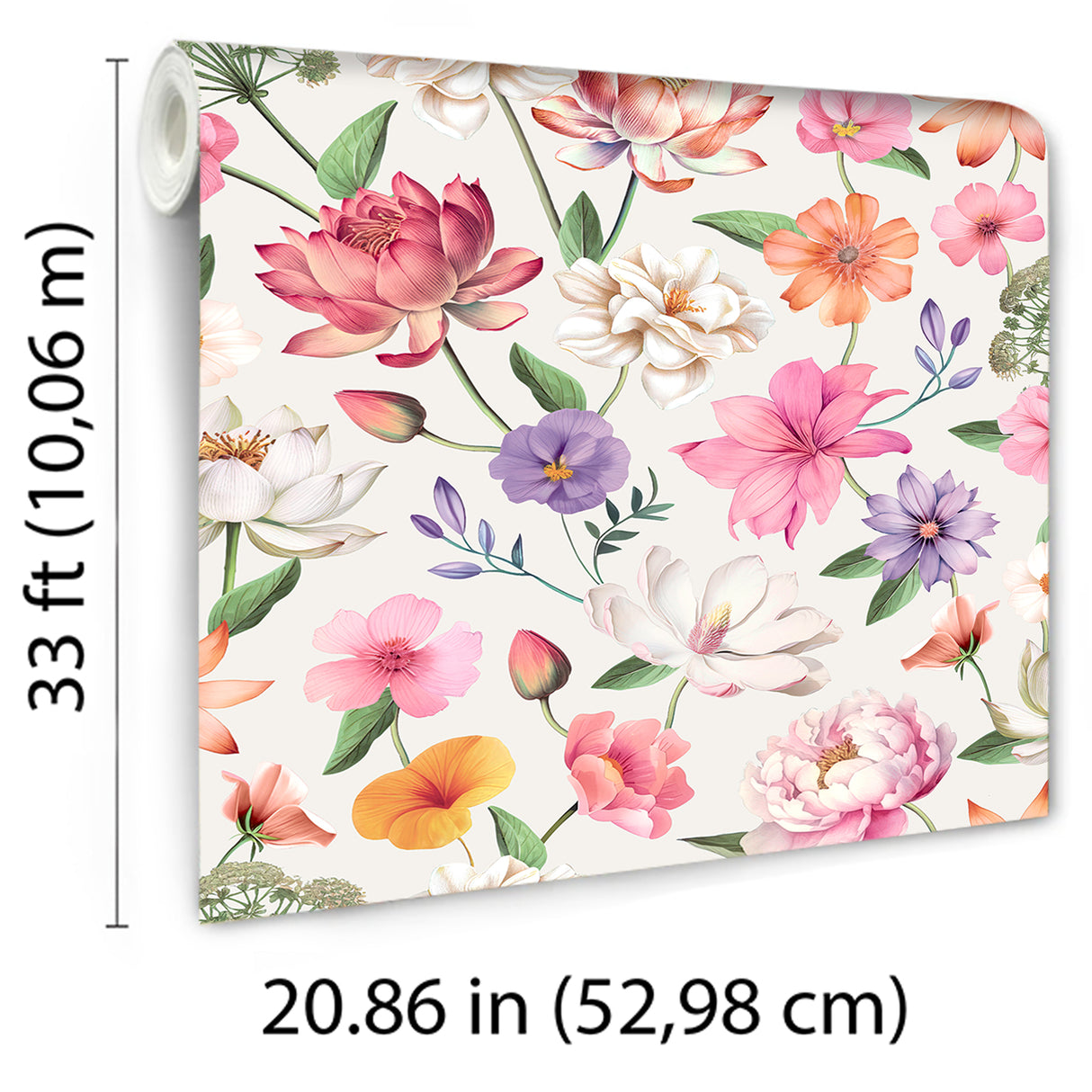 Floral Fantasia Multi by Whimsical Floral Wallpaper – Veer Decor 8196-AC3