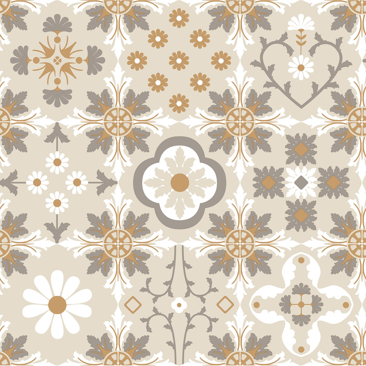 Ceramic Tiles Beige Mediterranean tile pattern wallpaper roll 20.86 in x 33 yd