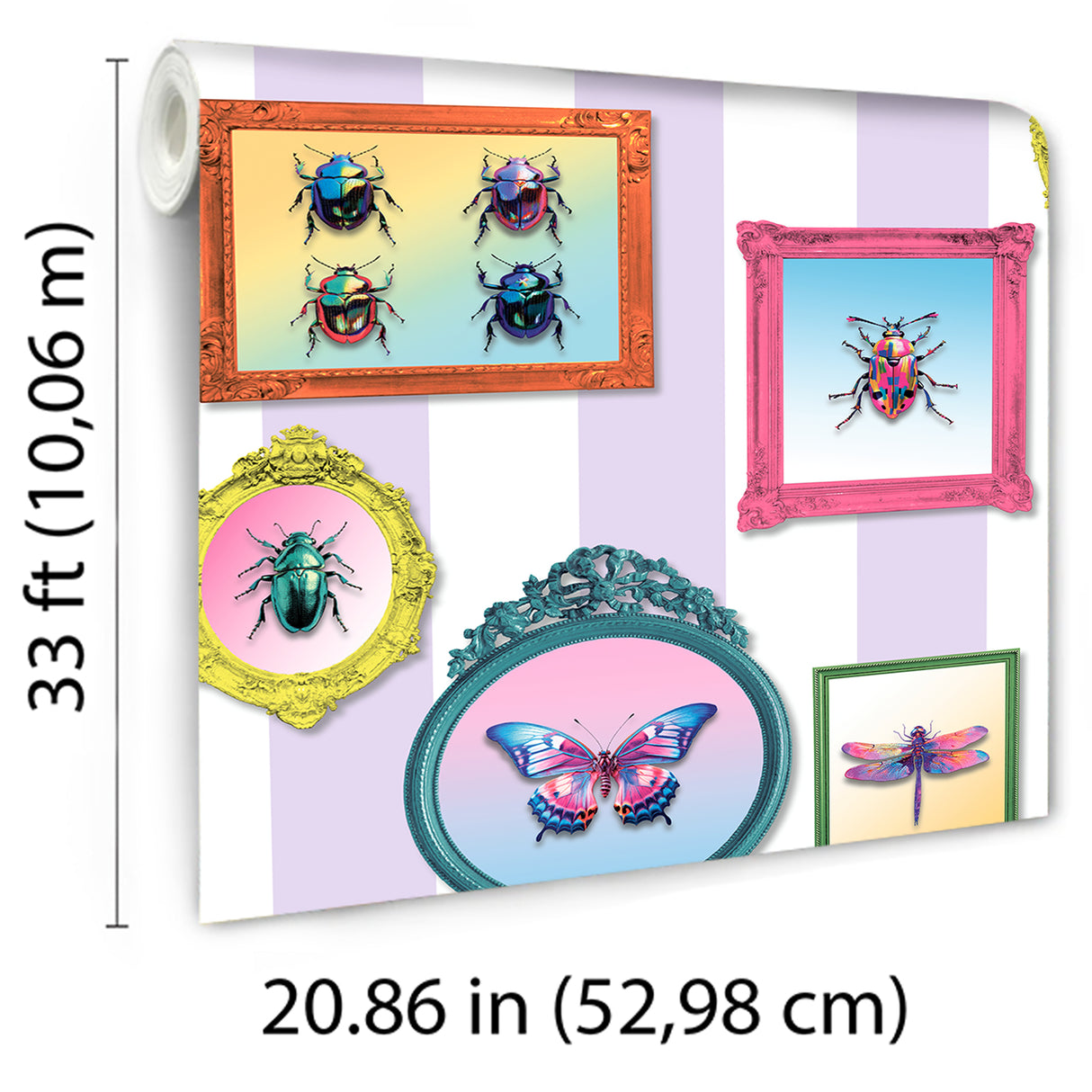 Entomology Gallery Purple by Veer Decor Novelty Wallpaper – Veer Decor 8196-AJ2