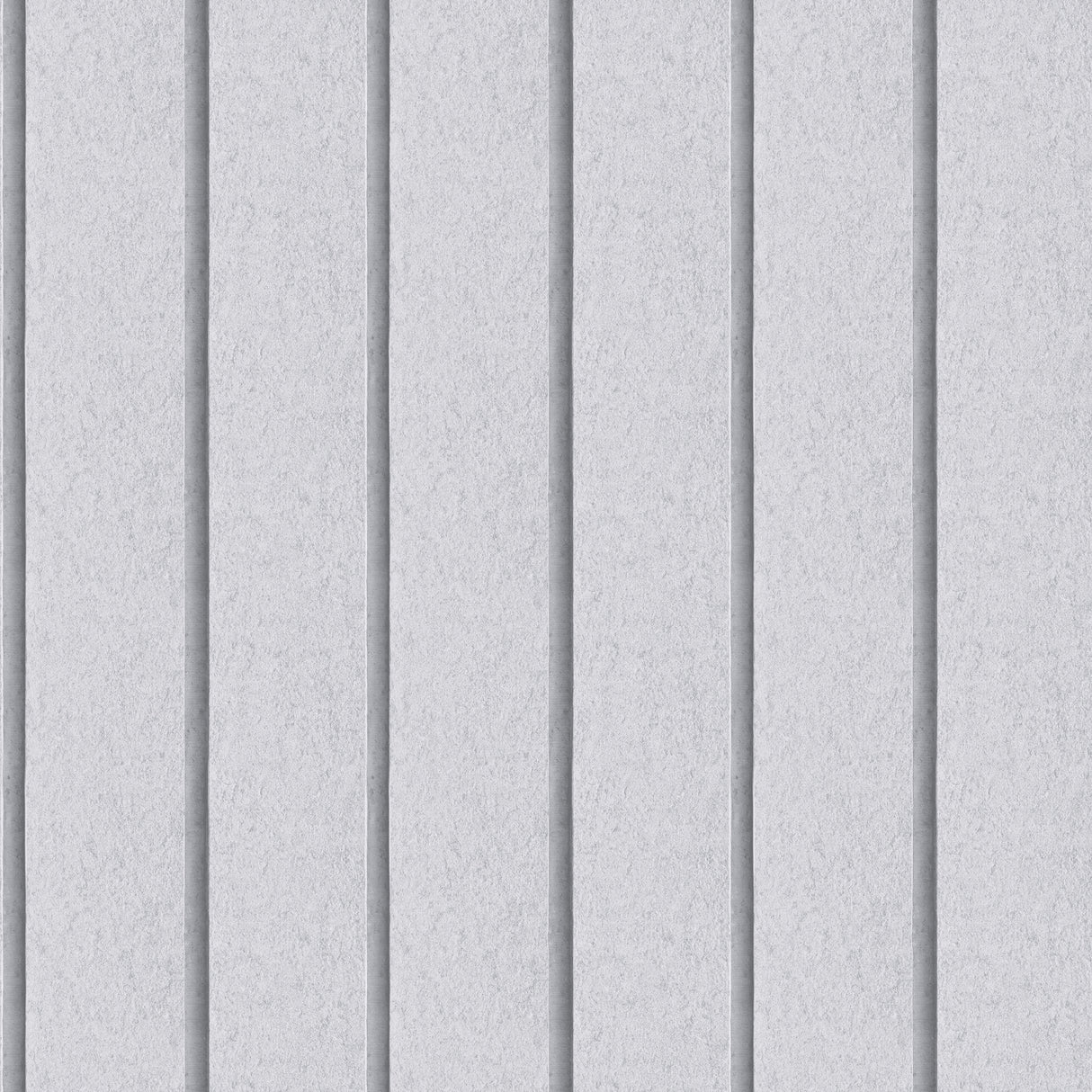 Luxe Concrete Slat Grey Wallpaper sample showing vertical concrete-look slats in gray.
