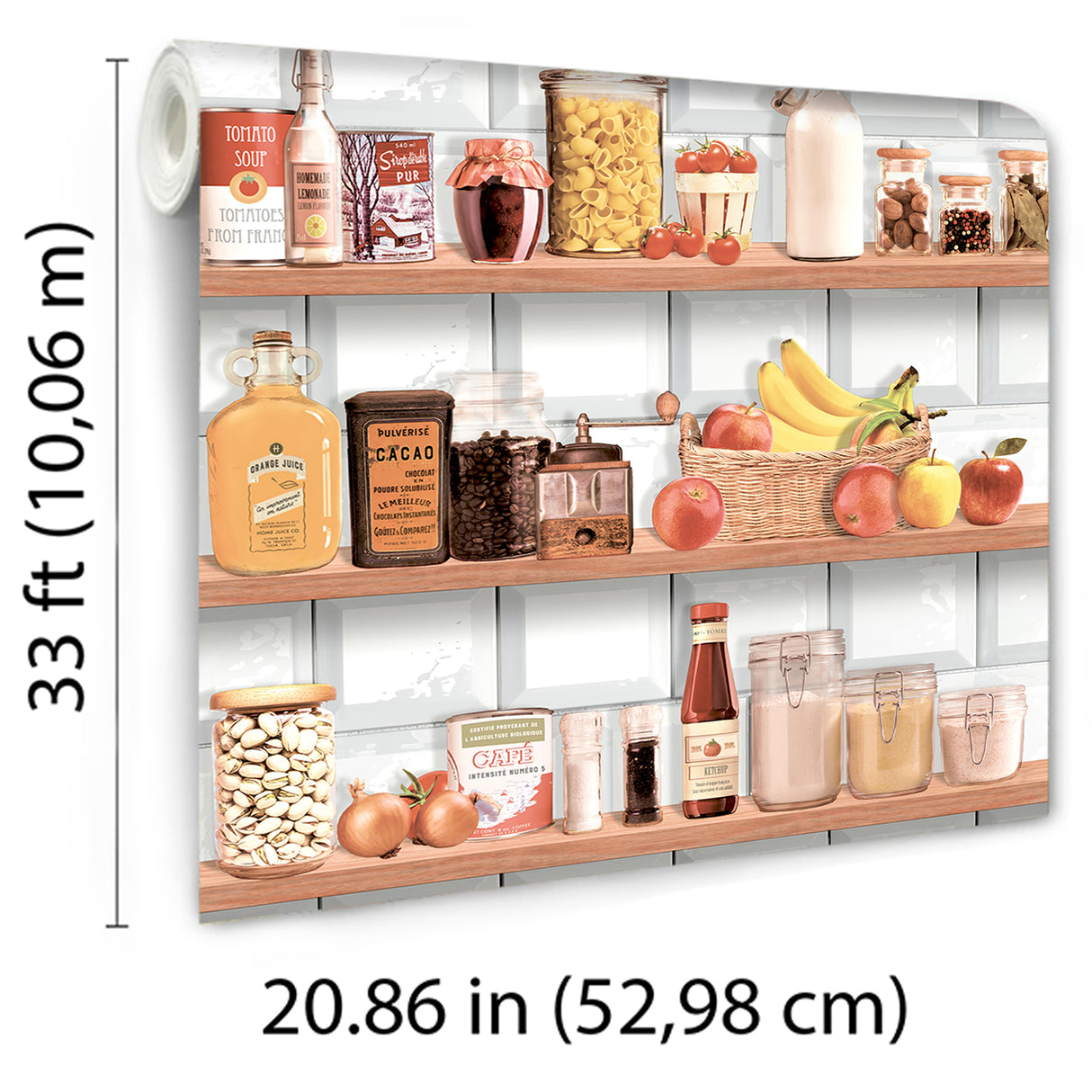 Kitchen Shelf Stories Multi by Veer Decor Novelty Wallpaper – Veer Decor 8196-AO2