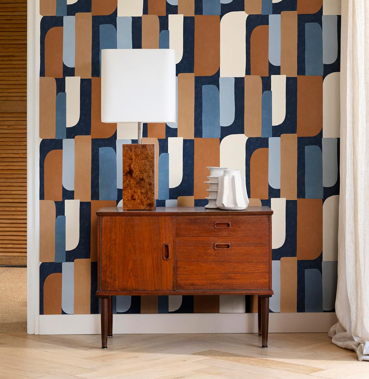 Derain Blue by Rasch Geometric Wallpaper- Brewster Home Fashions RH330519