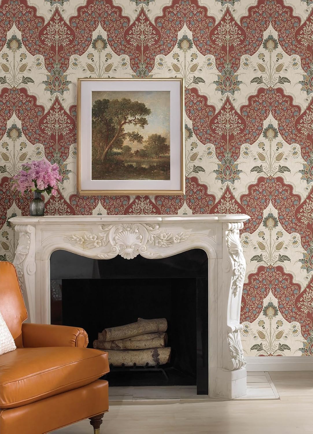 Auden Ruby Floral Grandeur Ruby by A-Street Prints Botanical Wallpaper – A-Street Prints 4147-27390