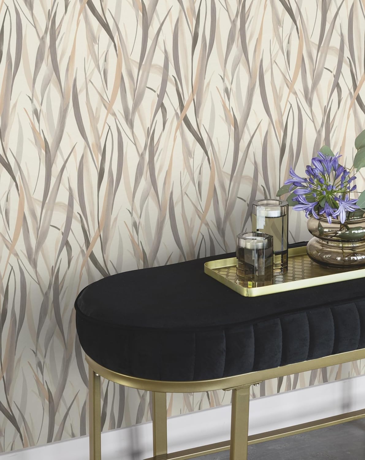 Sway Neutral by Rasch Botanical Wallpaper- Brewster Home Fashions RH330205