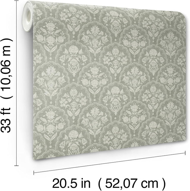 Frances Moss Fishscale by Erin Gates Botanical Wallpaper – A-Street Prints AST6353