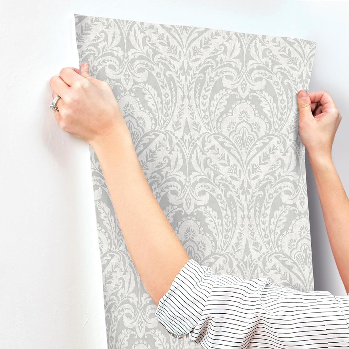 Berkshire Grey by A-Street Prints Damask Wallpaper – A-Street Prints 4147-27381