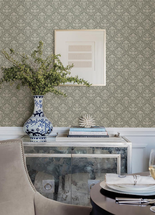 Frances Moss Fishscale by Erin Gates Botanical Wallpaper – A-Street Prints AST6353