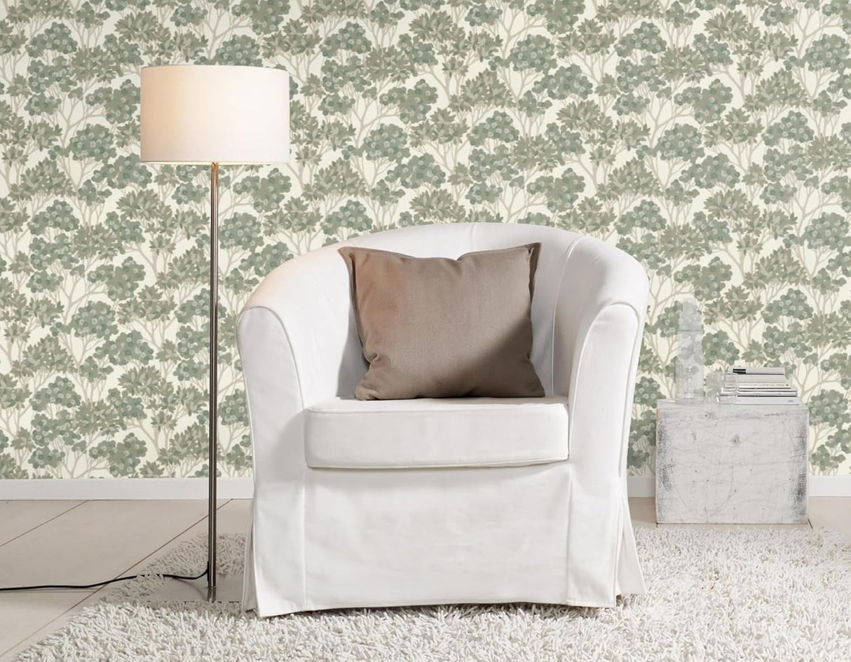 Stickley Green by Rasch Tree Wallpaper- Brewster Home Fashions RH580006