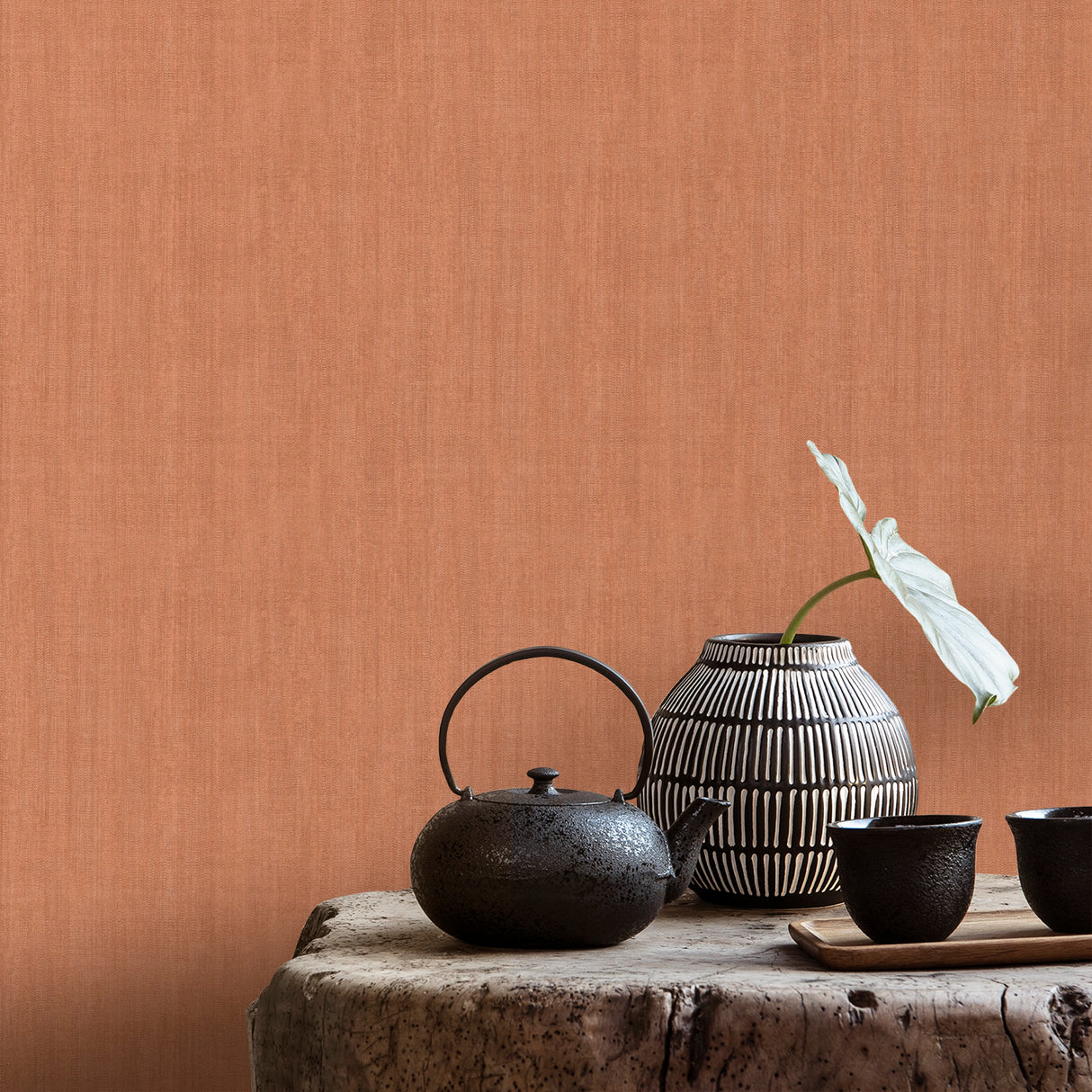 Allure Texture Orange by Veer Decor Textured Wallpaper – Veer Decor 8249-AA9