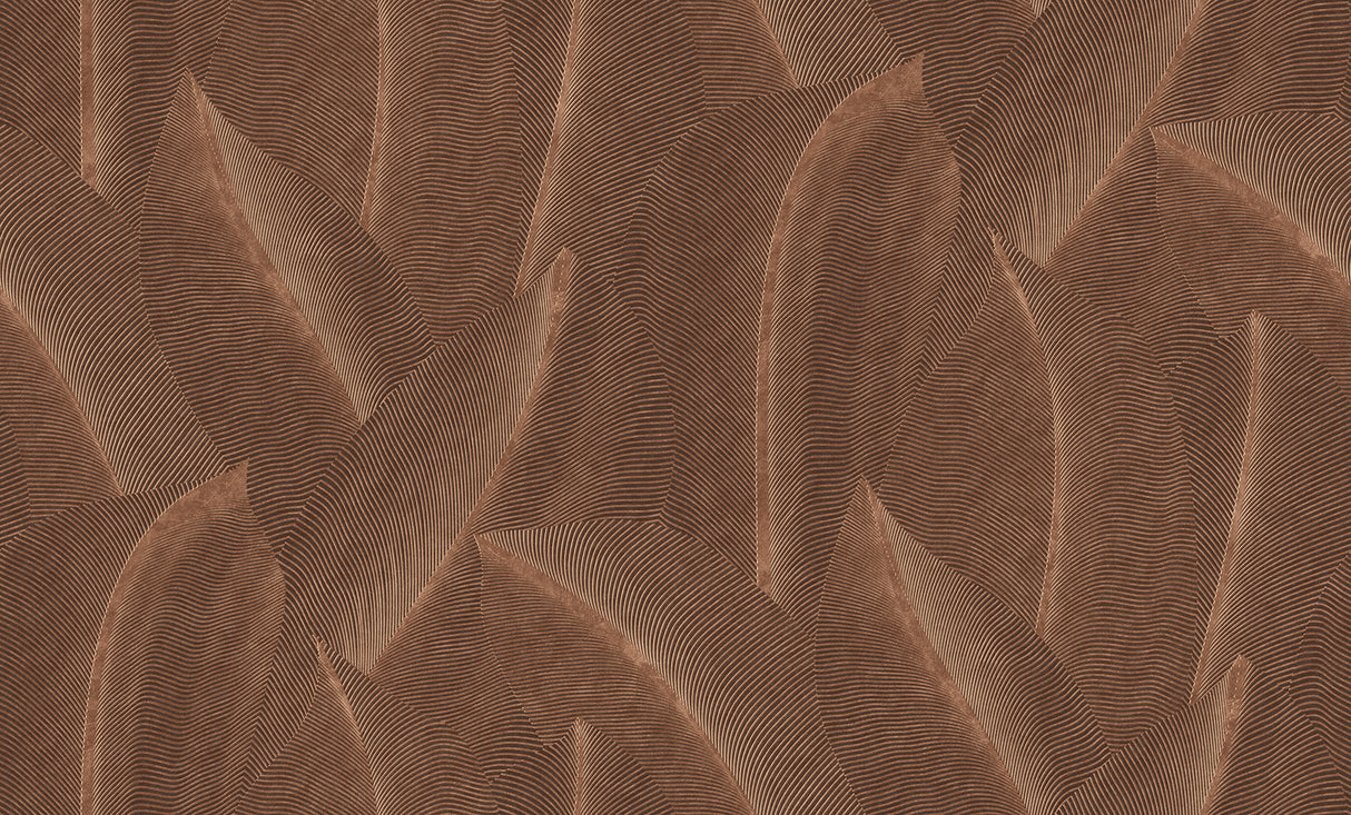 Allure Leaf Brown by — Textured Nature Wallpaper – Veer Decor 8249-AB3