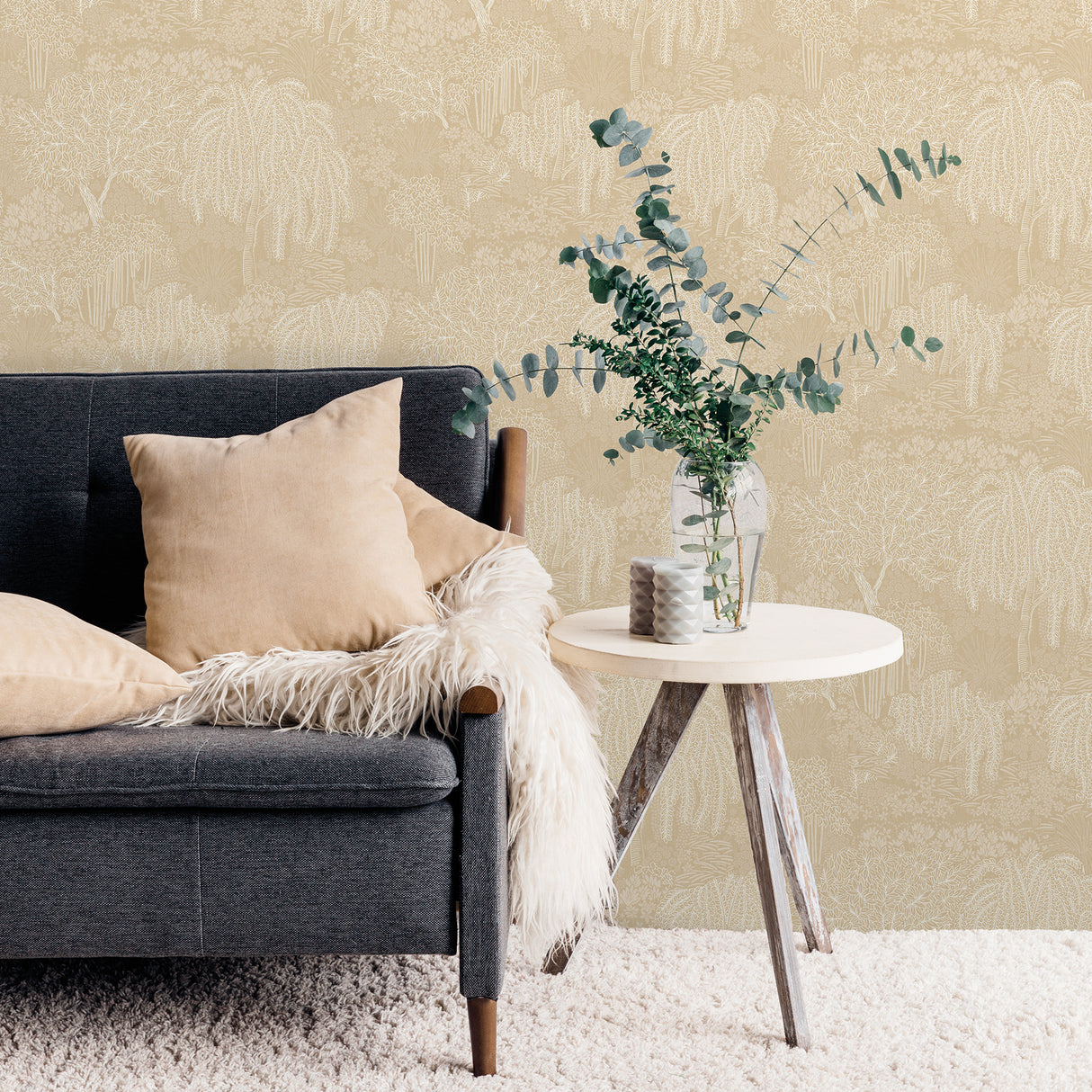 Willow Whisper Beige by Veer Decor Nature Wallpaper – Veer Decor 8249-AF2
