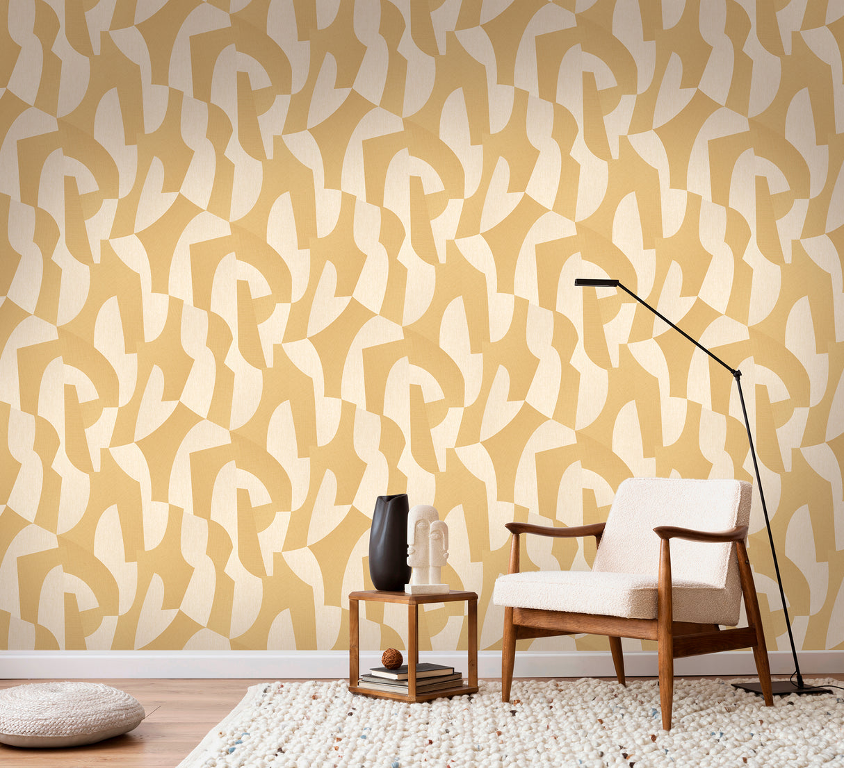 Sculpted Motion Corn by Veer Decor Abstract Wallpaper – Veer Decor 8249-AG2