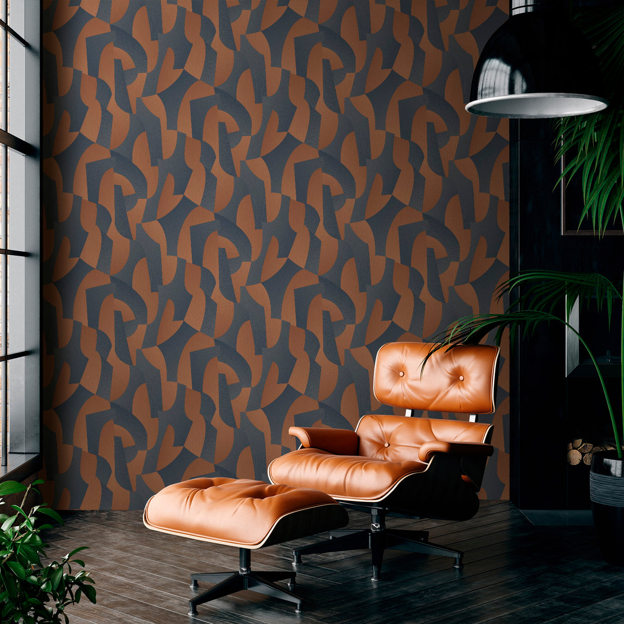 Sculpted Motion Dark Blue by Veer Decor Abstract Wallpaper – Veer Decor 8249-AG3