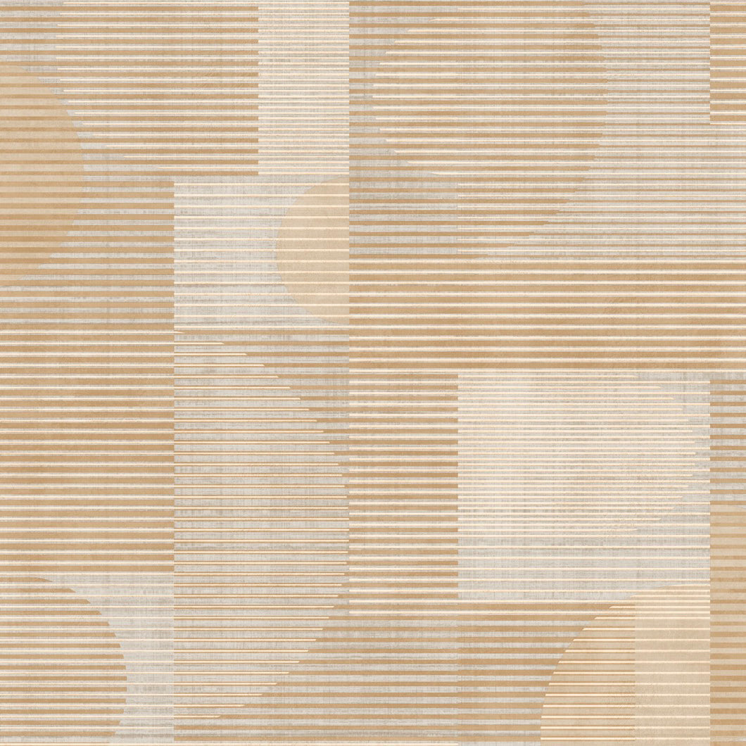 Geo Rhythm Beige geometric textured wallpaper roll and pattern