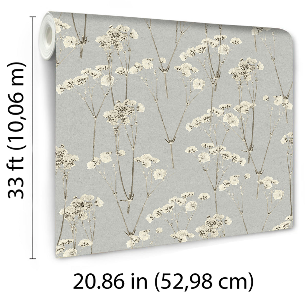 Spry Flower Cashmere Blue by Veer Decor Floral Wallpaper – Veer Decor 8250-AD2