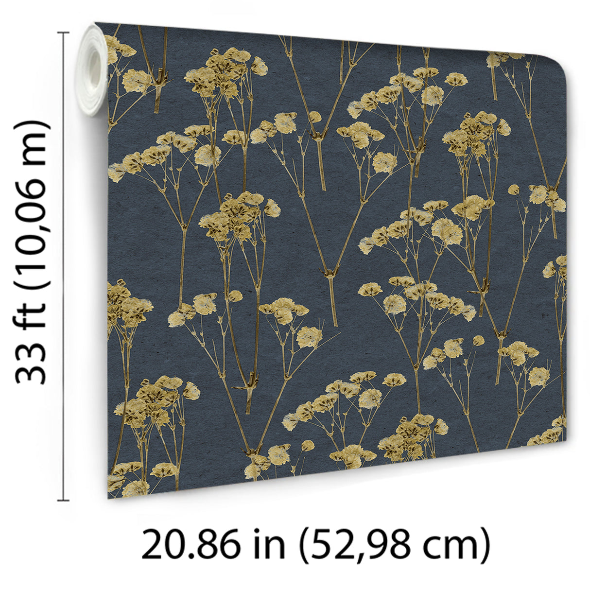 Spry Flower Midnight Navy by Veer Decor Floral Wallpaper – Veer Decor 8250-AD4