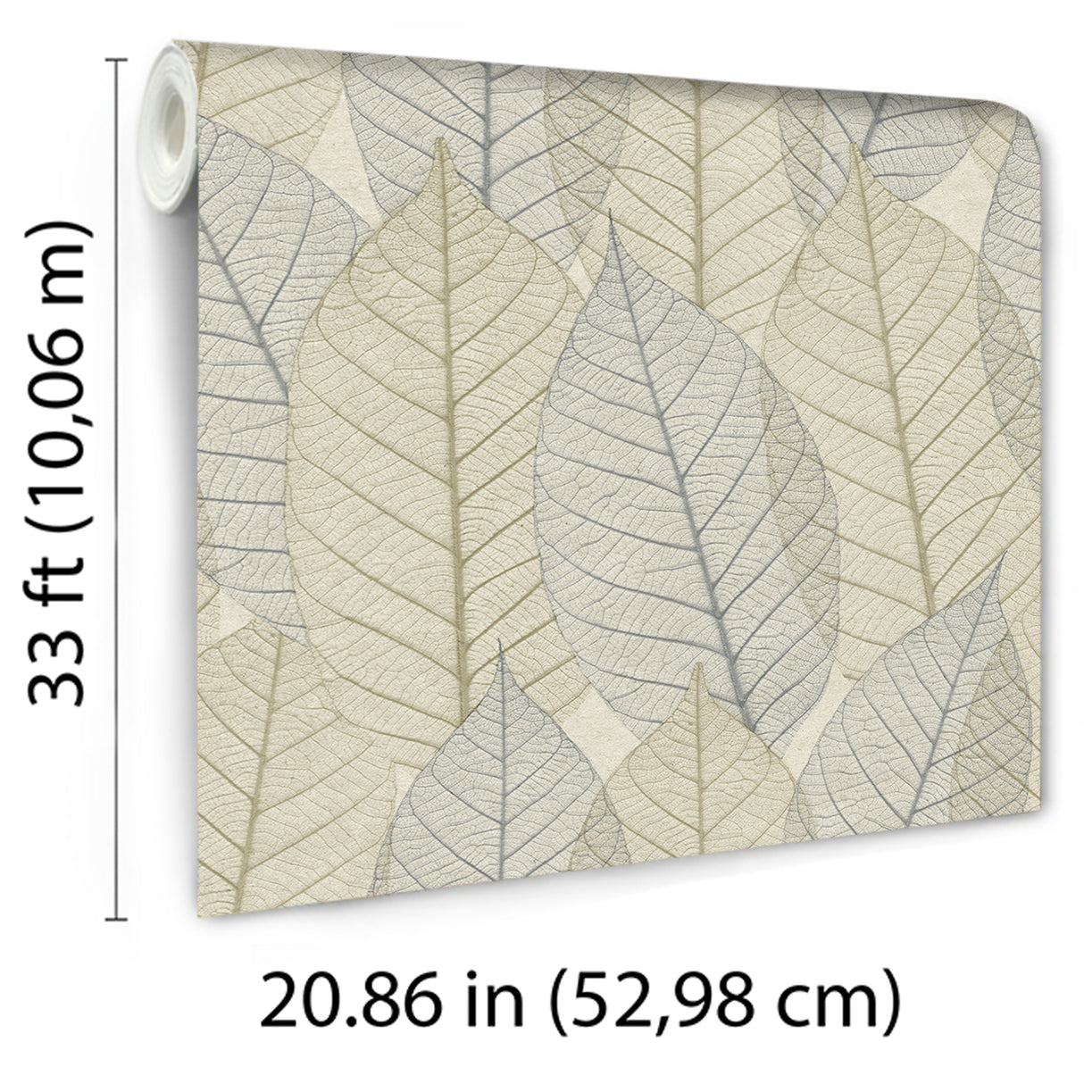 Leaf Lace Blue Beige by Veer Decor Nature Wallpaper – Veer Decor 8250-AE2