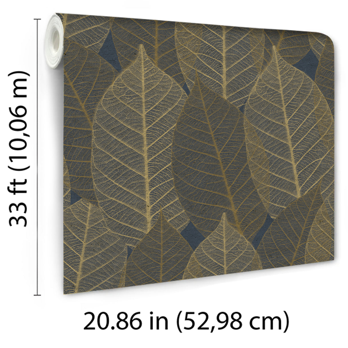 Leaf Lace Midnight Blue by Veer Decor Botanical Wallpaper – Veer Decor 8250-AE3