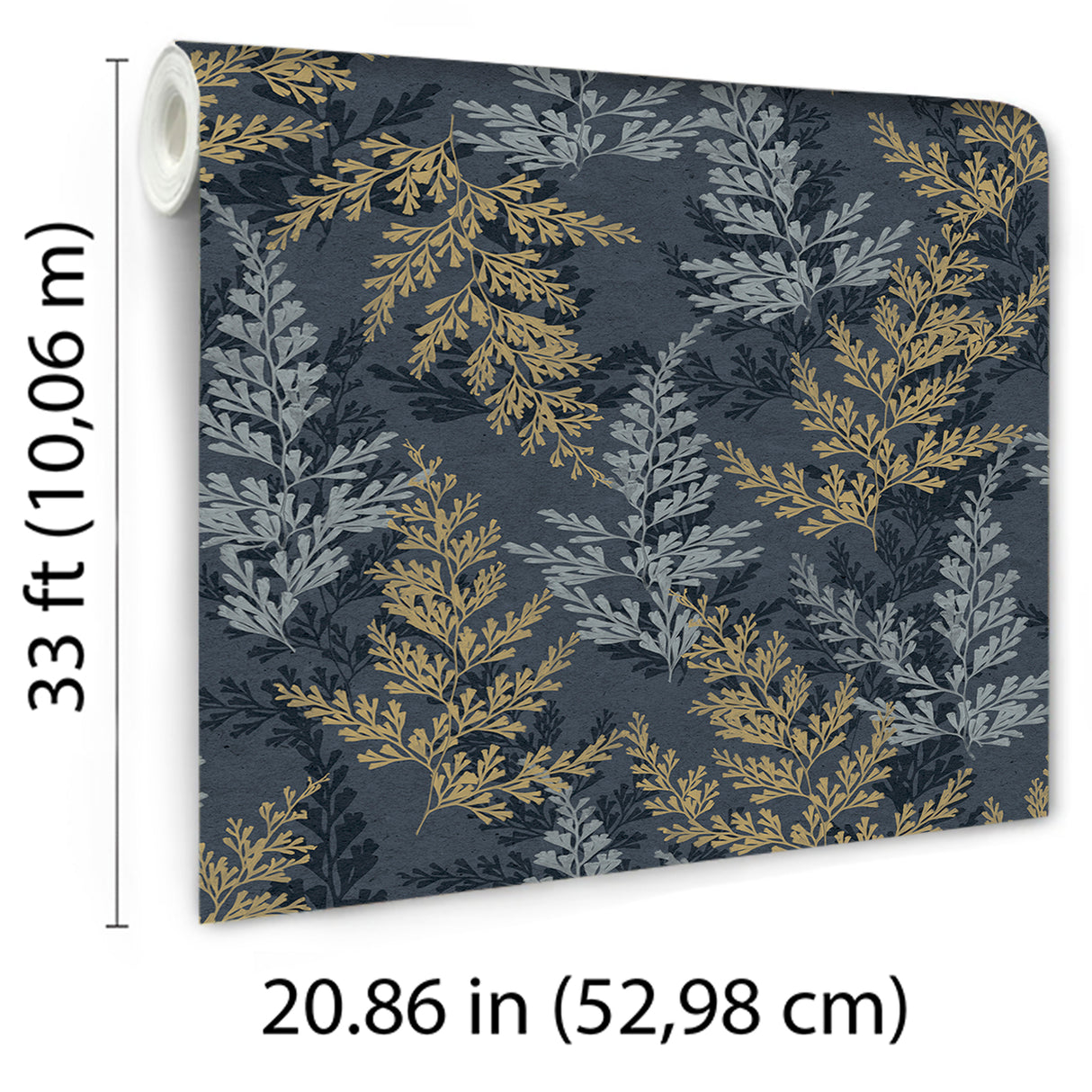 Wild Herbs Midnight Blue by Veer Decor Botanical Wallpaper – Veer Decor 8250-AH4