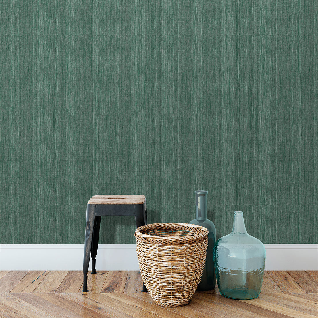 Rafia Grasscloth Emerald by Whimsical Grasscloth Wallpaper – Veer Decor 8251-AB8