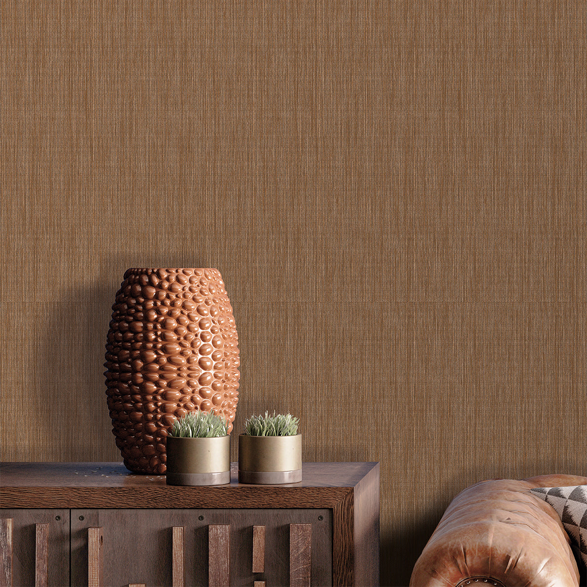 Rafia Grasscloth Brown by — Faux Grasscloth Non-Woven Wallpaper – Veer Decor 8251-AB9