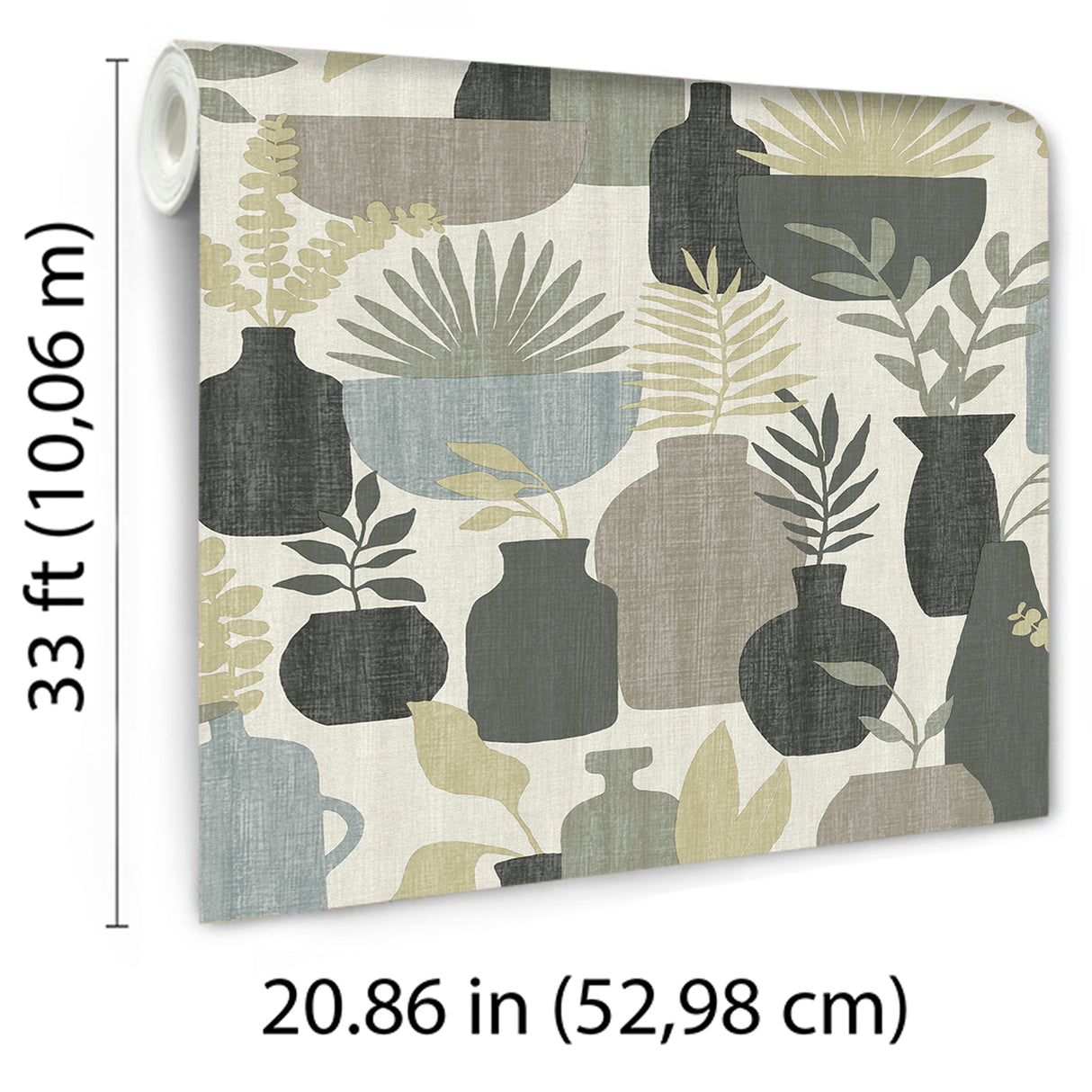 Botanica Clayworks White and Sage by Veer Decor Non-Woven Unpasted Wallpaper – Veer Decor 8251-AE1