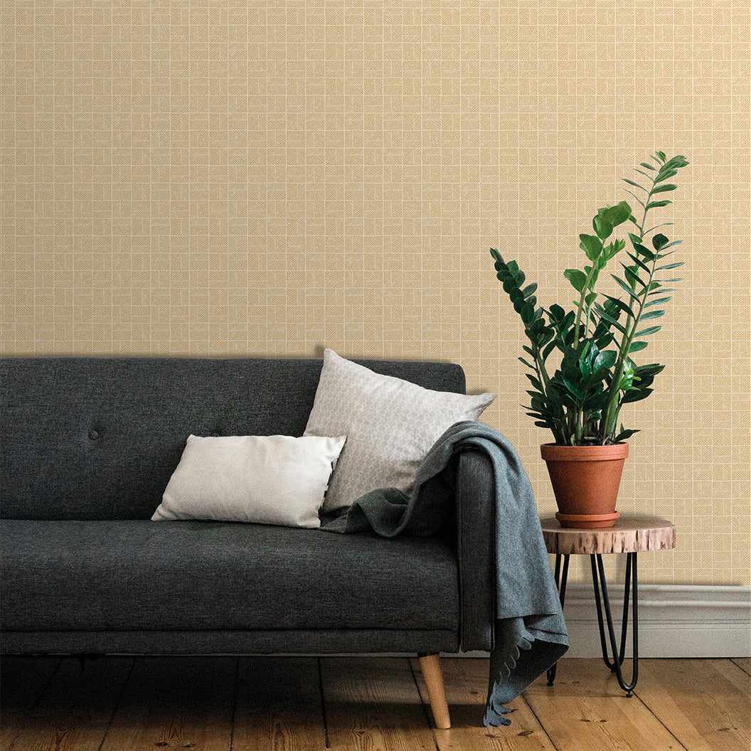Carimbo Mosaic Beige by Veer Decor Abstract Geometric Wallpaper – Veer Decor 8251-AI2