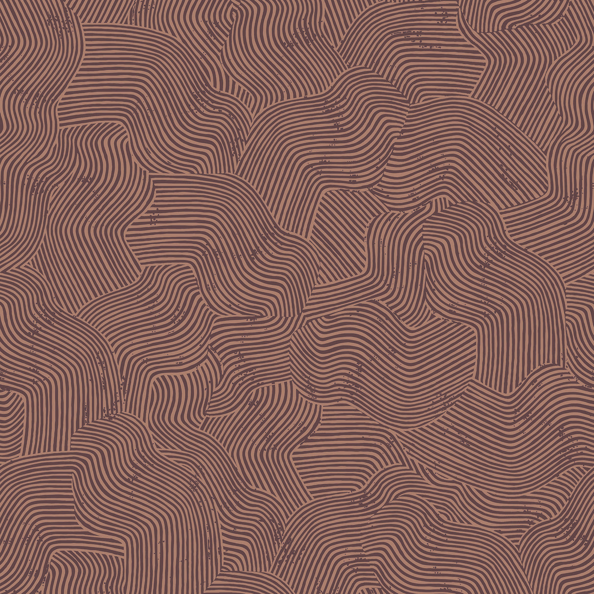Bahia Dunes Bordeaux abstract geometric wave stripe non-woven wallpaper roll, 20.86 in x 33 ft