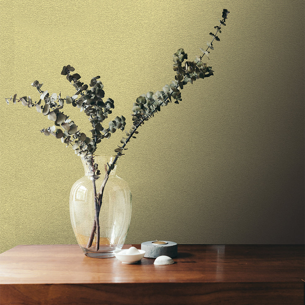 Faux Textile Fiber Texture Yellow by — Textured Vinyl Wallpaper – Veer Decor 8252-AA6