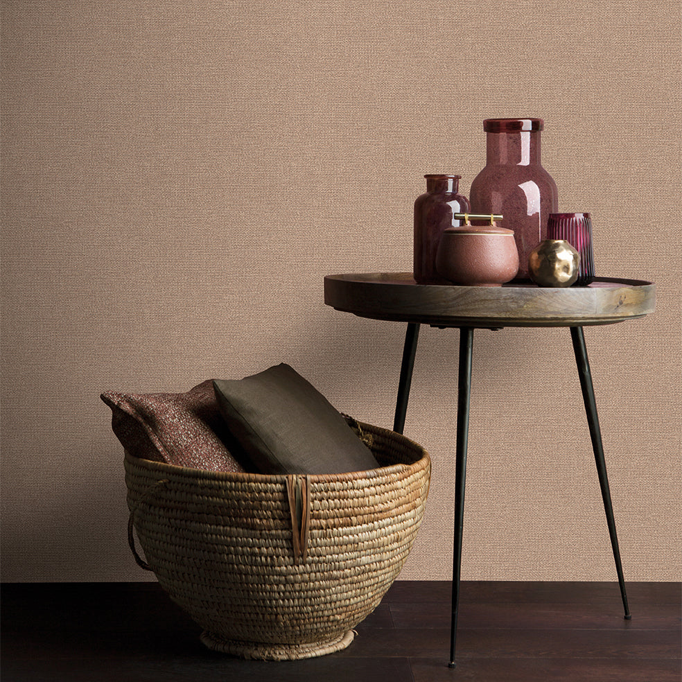 Chanel Linen Blend Sepia by Veer Decor Textured Abstract Wallpaper – 8252-AB6