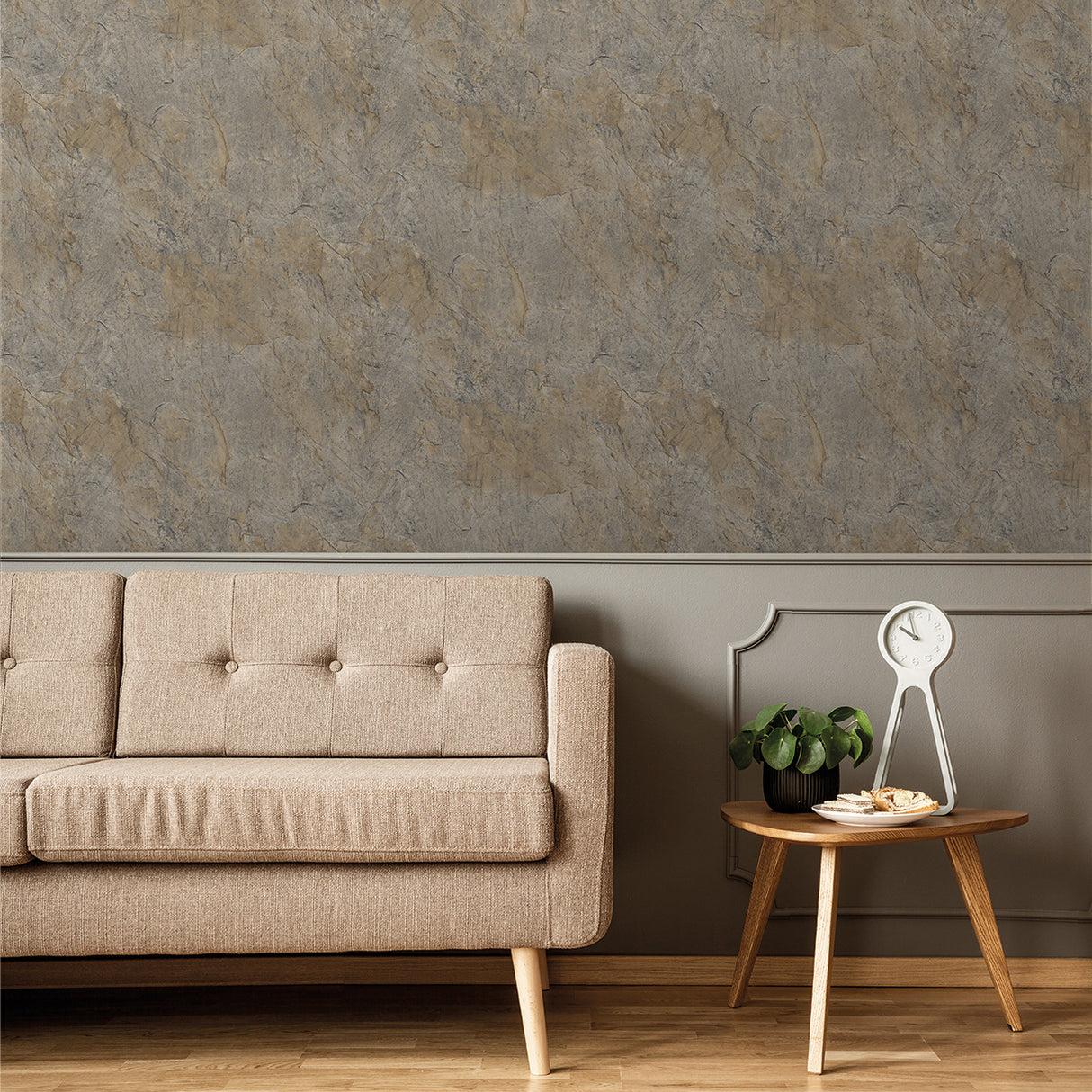 Slate Fusion Brown by Veer Decor Textured Abstract Wallpaper – Veer Decor 8252-AC4
