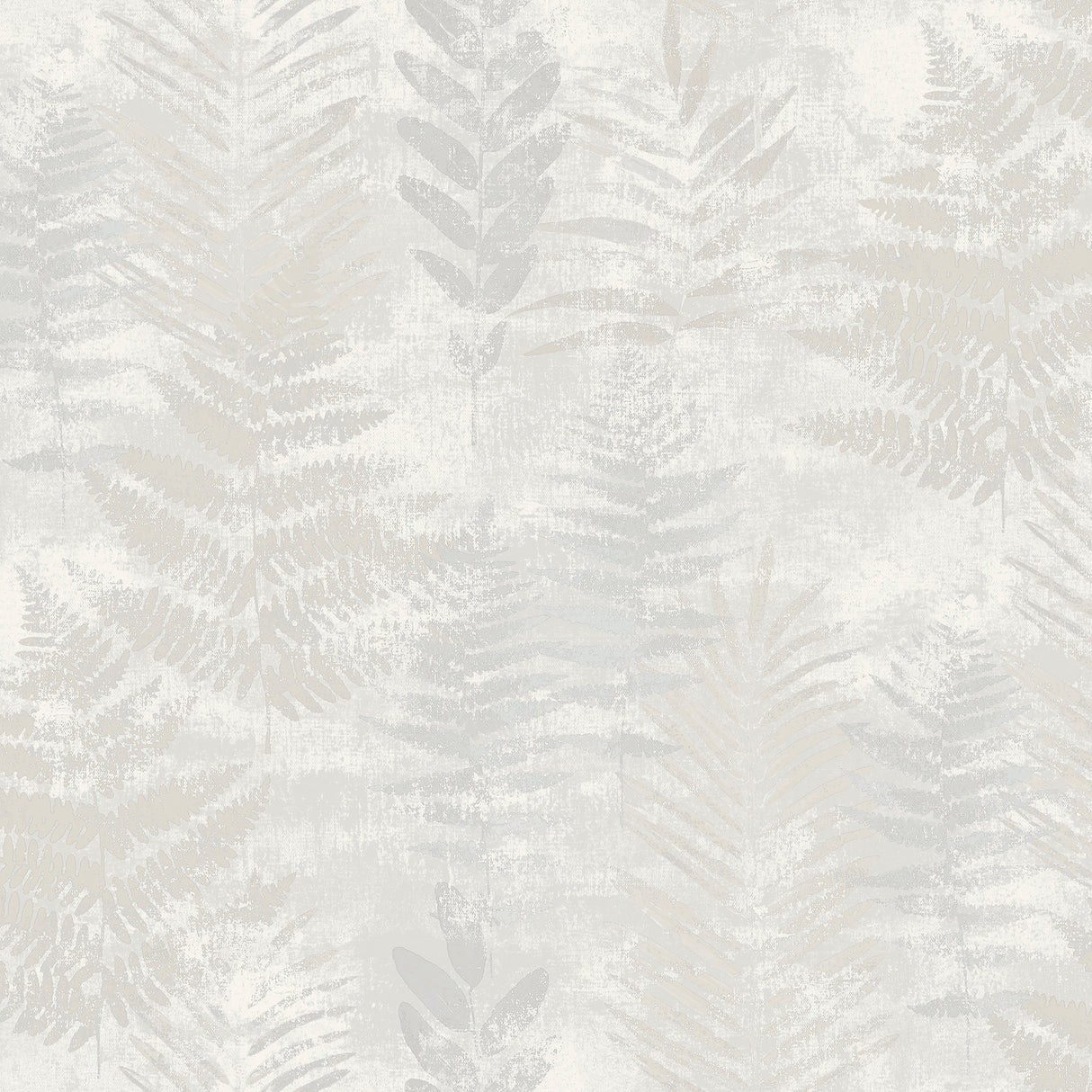 Fern Horizon White botanical fern textured wallpaper roll 20.86 in x 33 ft - SKU 8252-AE1